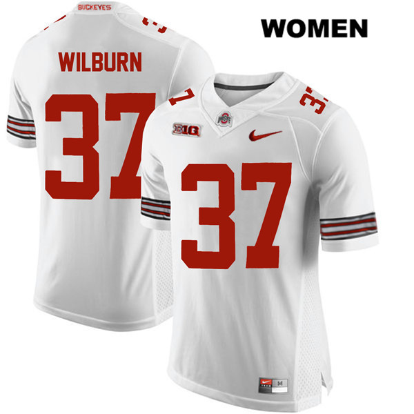 Ohio State Buckeyes Women's Trayvon Wilburn #37 White Authentic Nike College NCAA Stitched Football Jersey QC19M52UZ